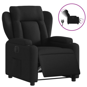 Sillón reclinable eléctrico de tela negro H