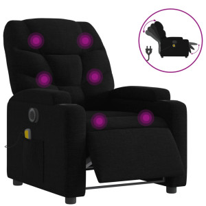 Sillón reclinable de masaje eléctrico tela negro H