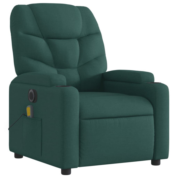 Sillón reclinable de masaje eléctrico tela verde oscuro M 3