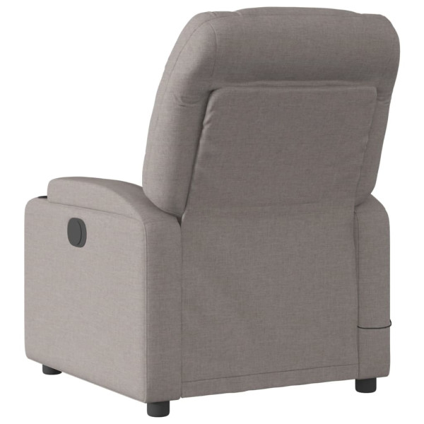 Sillón reclinable de masaje eléctrico tela gris taupe M 4