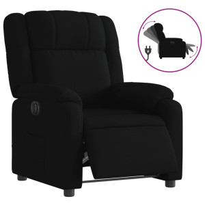 Sillón reclinable eléctrico de tela negro H
