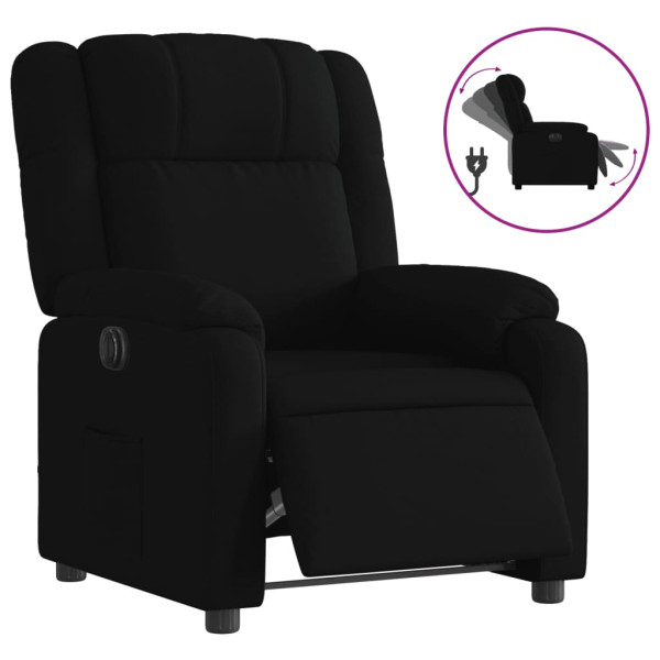 Sillón reclinable eléctrico de tela negro M 2