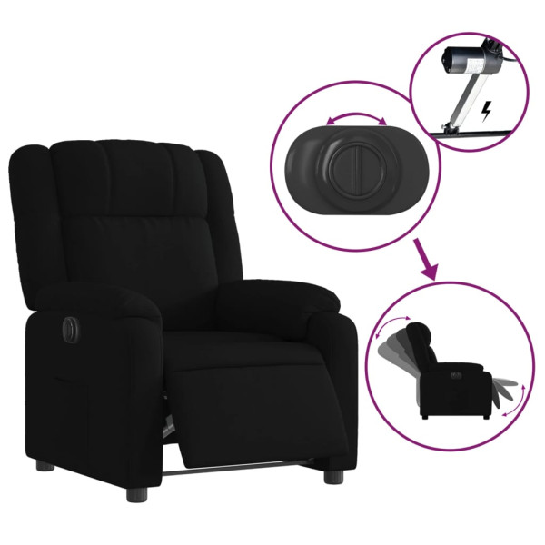Sillón reclinable eléctrico de tela negro M 5