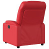 Sillón reclinable eléctrico de cuero sintético rojo 4