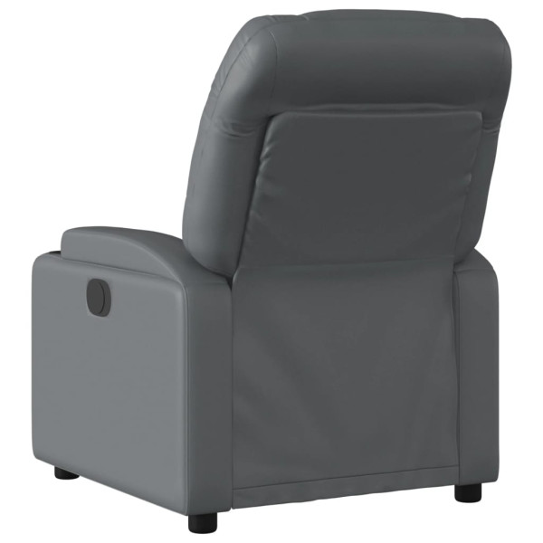 Sillón de masaje reclinable eléctrico cuero sintético gris M 4