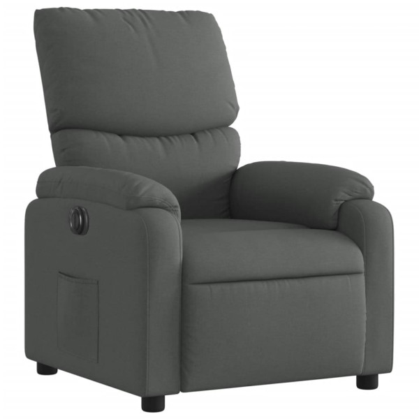 Sillón reclinable eléctrico de tela gris oscuro M 3