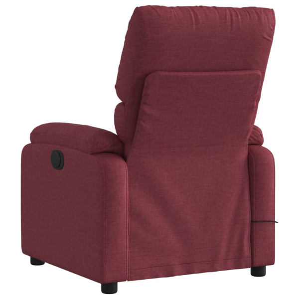 Sillón de masaje reclinable eléctrico tela rojo tinto M 4