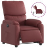 Sillón reclinable eléctrico de cuero sintético rojo tinto 2