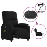 Sillón reclinable de masaje eléctrico tela de microfibra negro 5