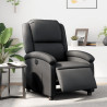 Sillón reclinable eléctrico de cuero auténtico negro 1