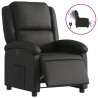 Sillón reclinable eléctrico de cuero auténtico negro 2