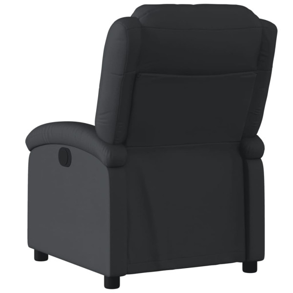 Sillón reclinable eléctrico de cuero auténtico negro M 4