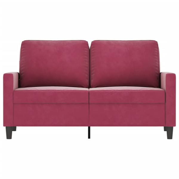 Sofá de 2 lugares veludo 120 cm vermelho tinto M 3