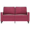 Sofá de 2 plazas de terciopelo rojo tinto 120 cm 3