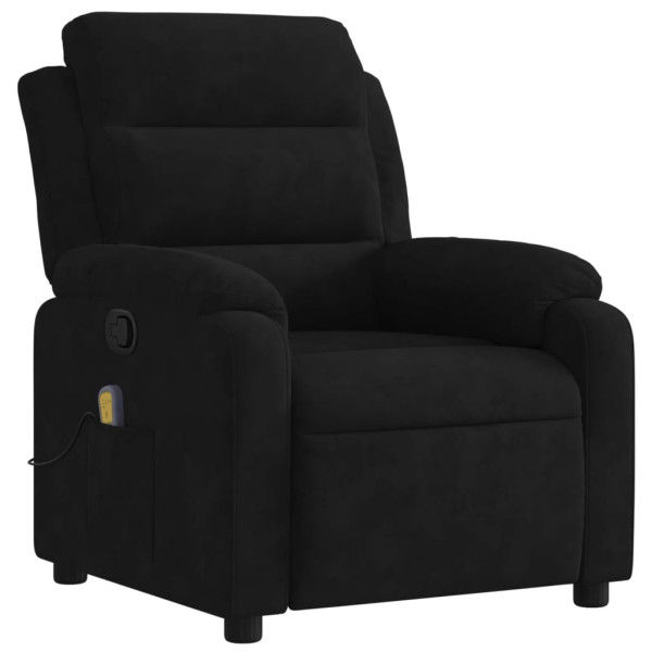 Poltrona de massagens reclinável veludo preto M 3