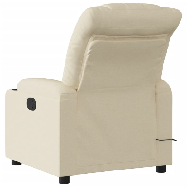 Sillón de masaje reclinable de tela crema M 4