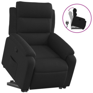 Sillón reclinable elevable tela negro H