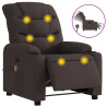 Sillón reclinable de masaje eléctrico tela marrón oscuro 2