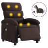 Sillón reclinable de masaje eléctrico tela marrón oscuro 2
