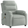 Sillón reclinable de masaje eléctrico terciopelo gris claro 3