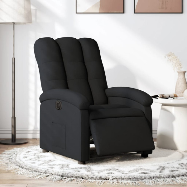 Sillón reclinable eléctrico de tela negro D