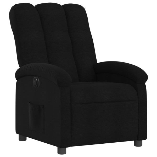 Sillón reclinable eléctrico de tela negro M 3