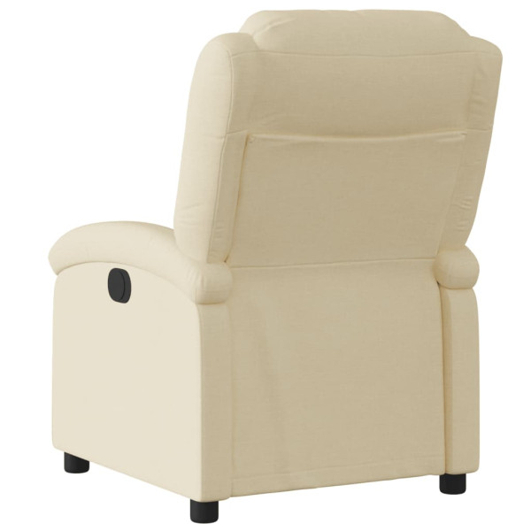 Sillón reclinable eléctrico de tela crema M 4
