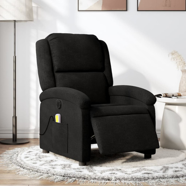 Sillón reclinable de masaje eléctrico tela negro D