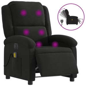 Sillón reclinable de masaje eléctrico tela negro H