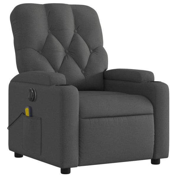 Sillón reclinable de masaje eléctrico tela gris oscuro M 3