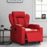 Sillón reclinable eléctrico de cuero sintético rojo 1