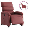 Sillón reclinable eléctrico de cuero sintético rojo tinto 2