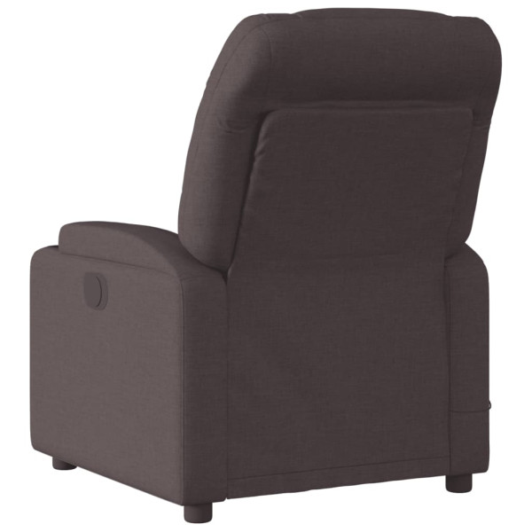 Sillón reclinable de masaje eléctrico tela marrón oscuro M 4