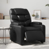 Sillón reclinable eléctrico de cuero sintético negro 1