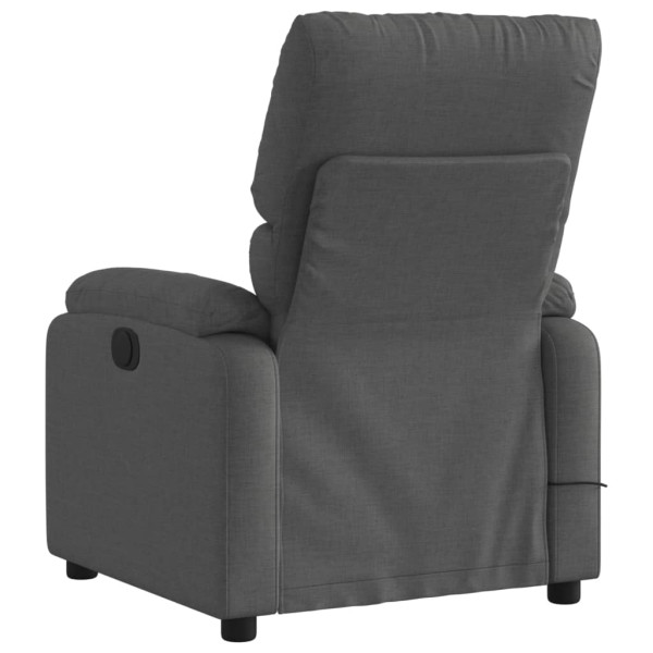 Sillón reclinable de masaje eléctrico tela gris oscuro M 4