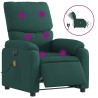 Sillón reclinable de masaje eléctrico tela verde oscuro 2
