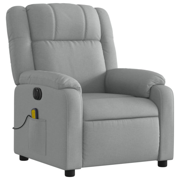 Sillón reclinable de masaje eléctrico tela gris claro M 3