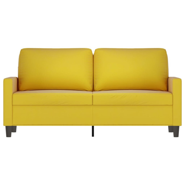 Sofá de 2 lugares veludo 140 cm amarelo M 3