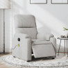 Sillón reclinable masaje eléctrico tela microfibra gris claro 1