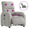 Sillón reclinable masaje eléctrico tela microfibra gris claro 2