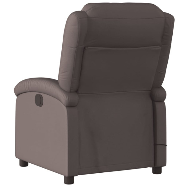 Sillón de masaje eléctrico cuero auténtico marrón oscuro M 4