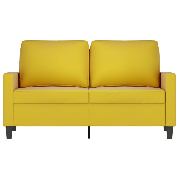 Sofá de 2 lugares veludo 120 cm amarelo M 3
