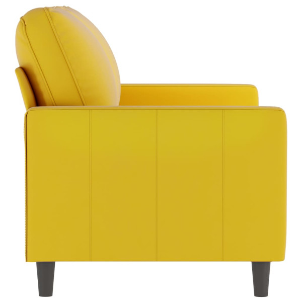 Sofá de 2 lugares veludo 120 cm amarelo M 4