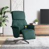 Sillón reclinable de masaje con reposapiés tela verde oscuro 1