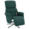Sillón reclinable de masaje con reposapiés tela verde oscuro 3