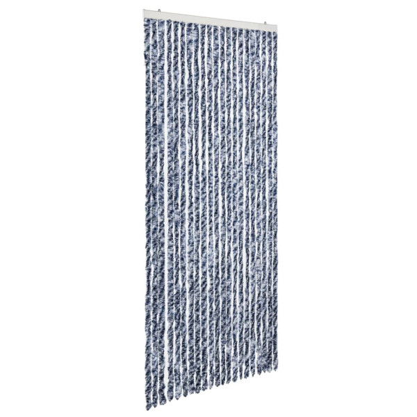 Cortina anti-insetos 90x220 cm chenille azul. branco prateado M 2