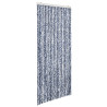 Cortina anti-insetos 90x220 cm chenille azul. branco prateado 2