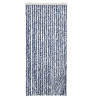Cortina mosquitera chenilla azul blanco y plateado 90x220 cm 1