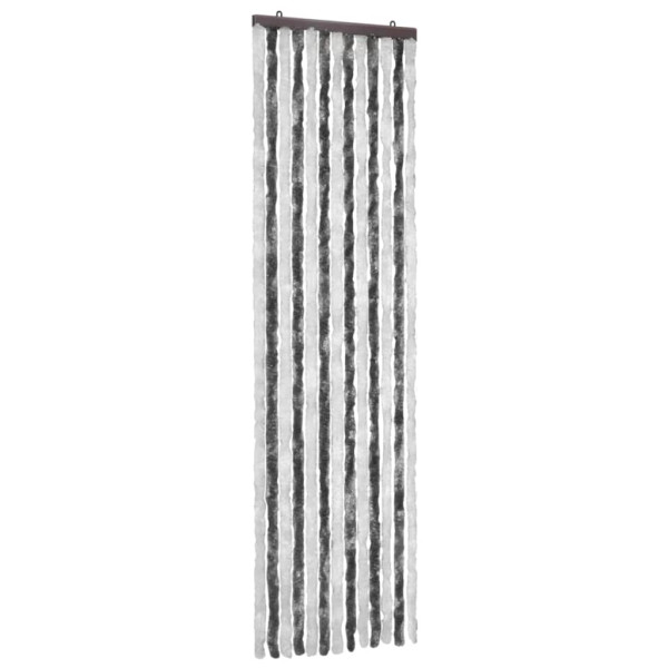 Cortina mosquitera de chenilla gris y blanca 56x185 cm M 2
