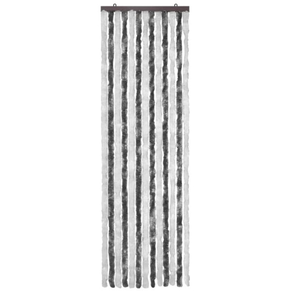 Cortina mosquitera de chenilla gris y blanca 56x185 cm M 3